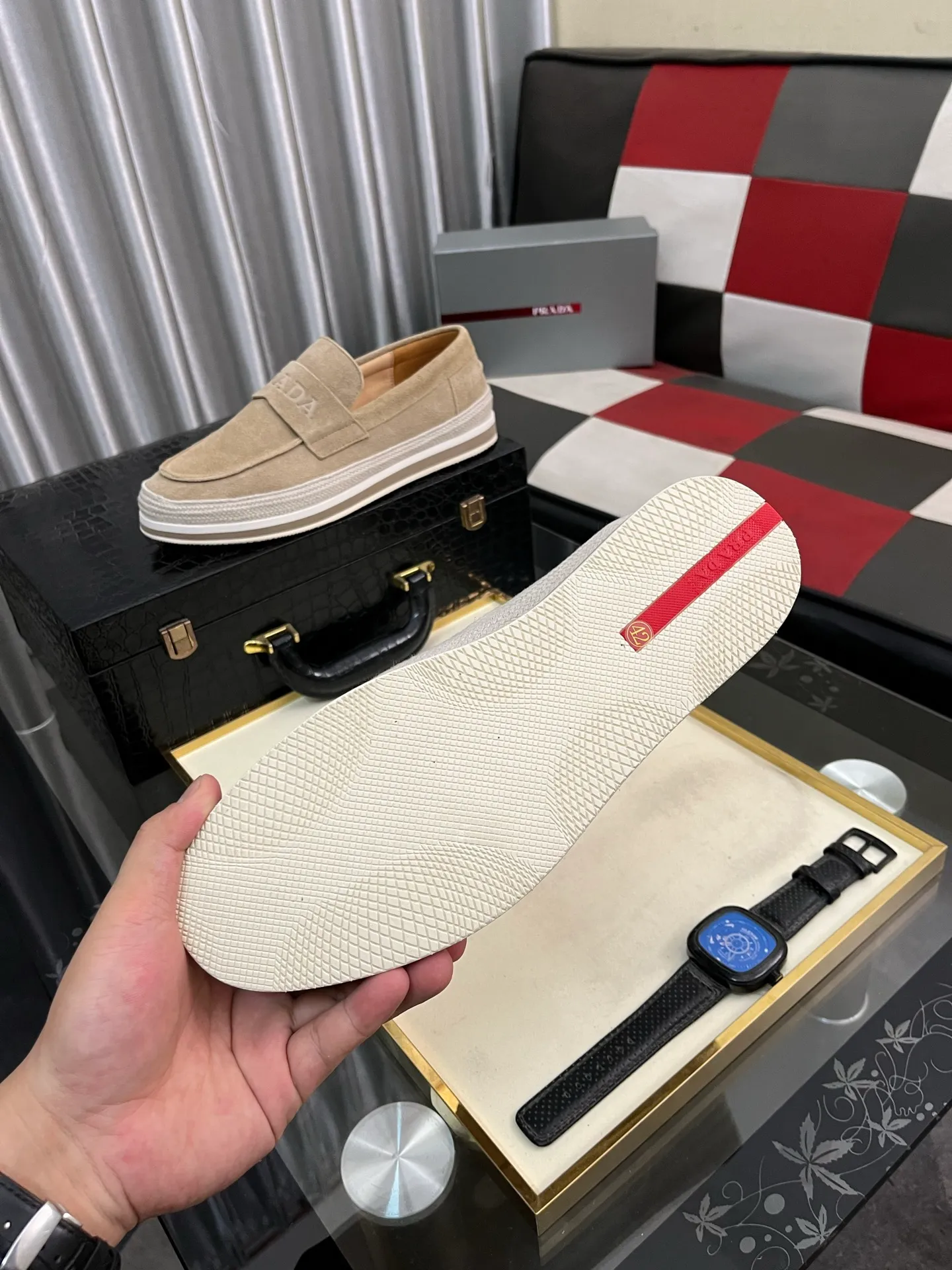 Men's men's shoes 💰458⌚️⌚️prada: new spring and summer casual shoes, sports sneakers, fabric: imported cowhide, lining: original lining, sole: original sole, size: 38-445️⃣color optional